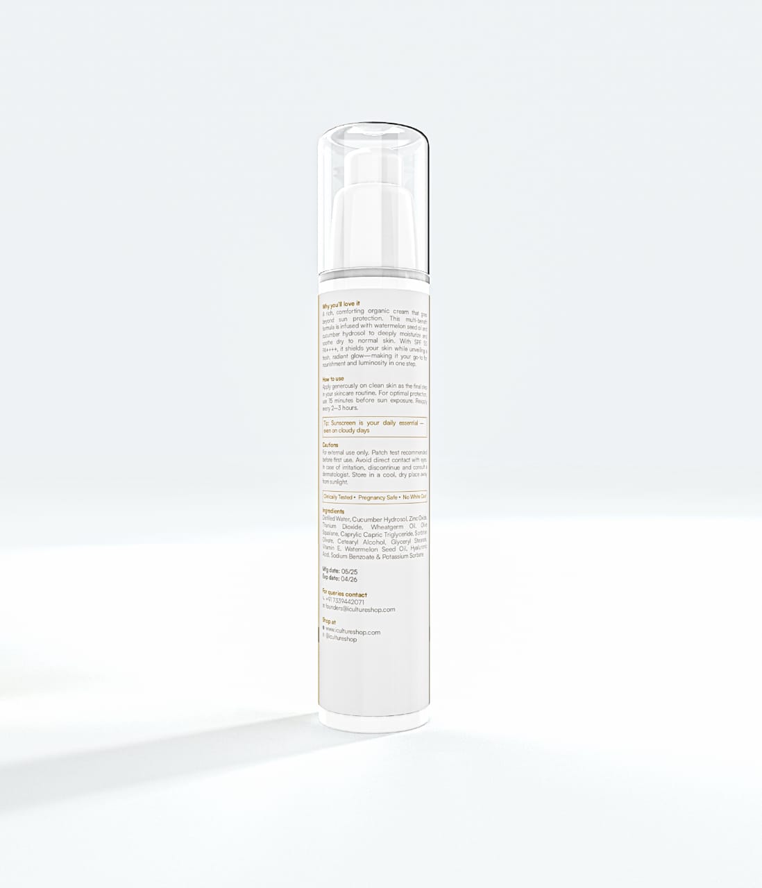 Nourishing Cream Organic Sunscreen with Watermelon and Cucumber