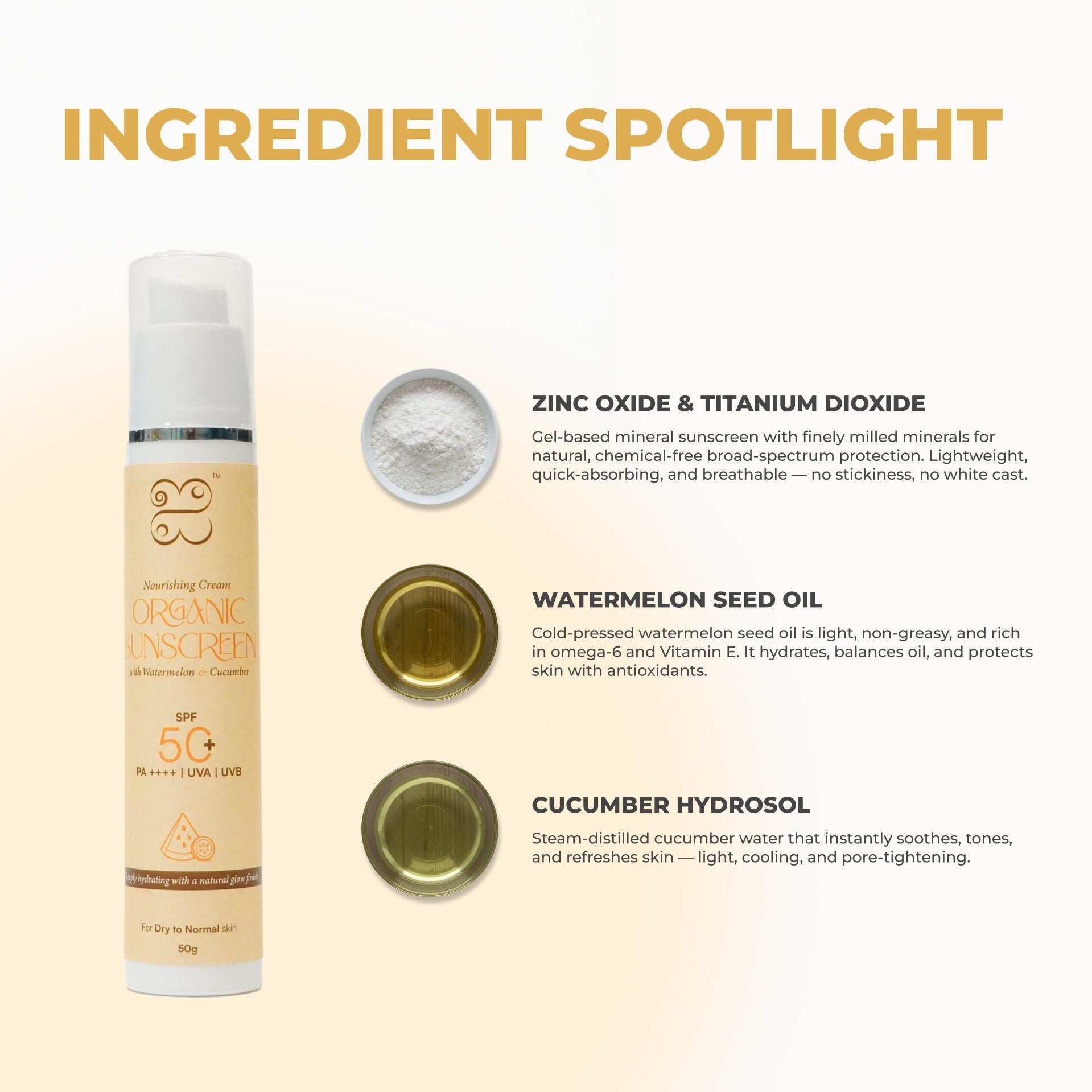 Nourishing Cream Organic Sunscreen for Dry to Normal Skin