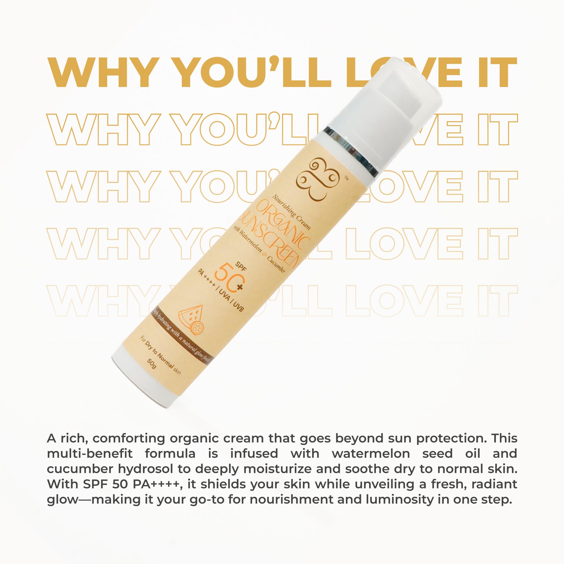 Nourishing Cream Organic Sunscreen for Dry to Normal Skin