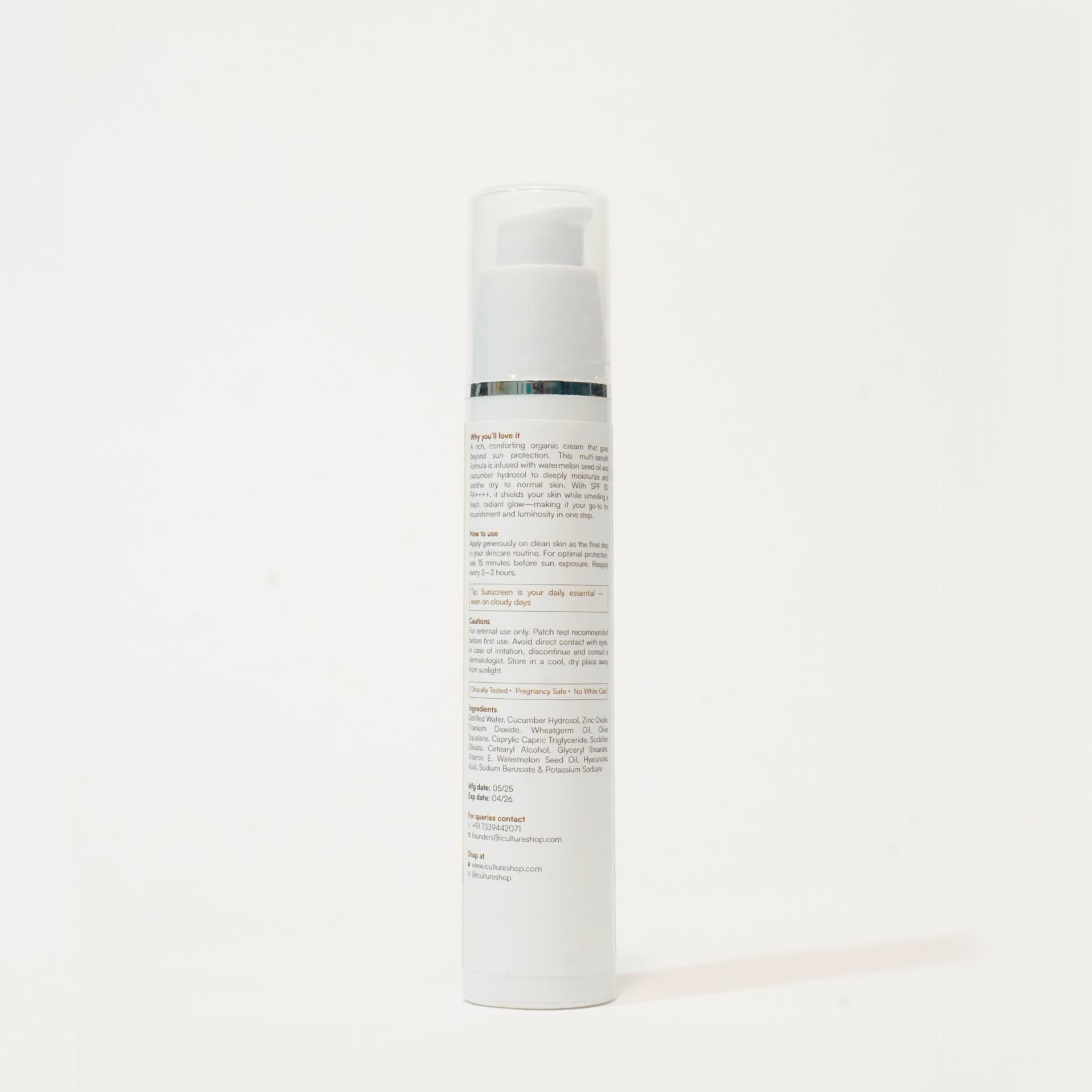 Nourishing Cream Organic Sunscreen for Dry to Normal Skin